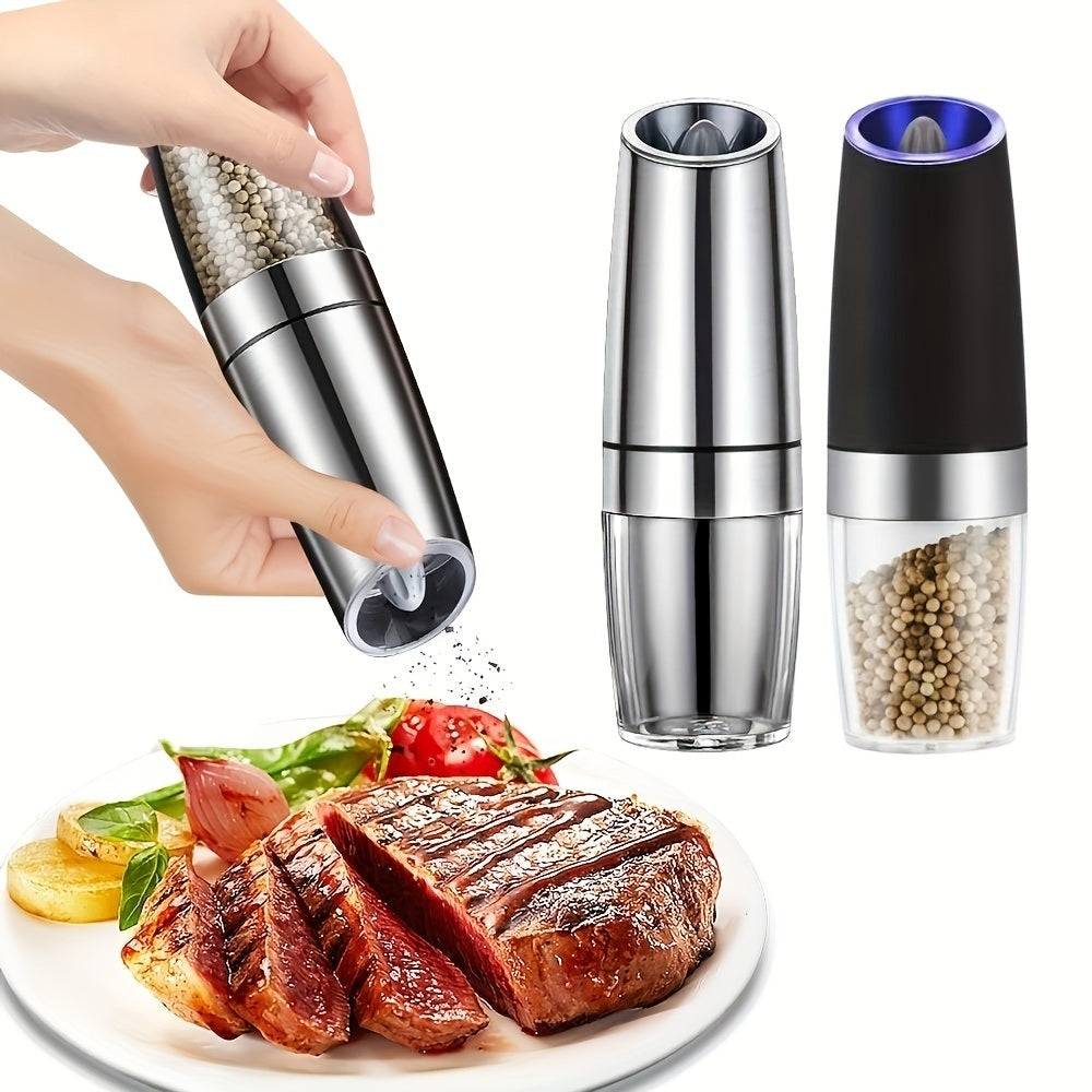 1pc/2pcs Electric Pepper Mill Herb Coffee Grinder Automatic Gravity Induction Salt Shaker Grinders Machine Kitchen Herb Spice Mill Tools (Battery Not Included)