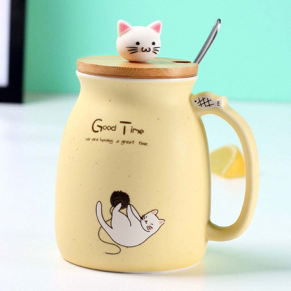 Cartoon Cat Ceramic Coffee Mug